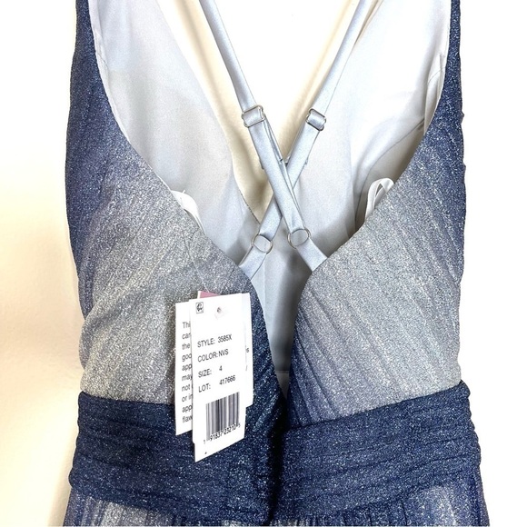 New Aqua Frozen Blue Ombre Pleated Mini Dress US 4 - Picture 10 of 12